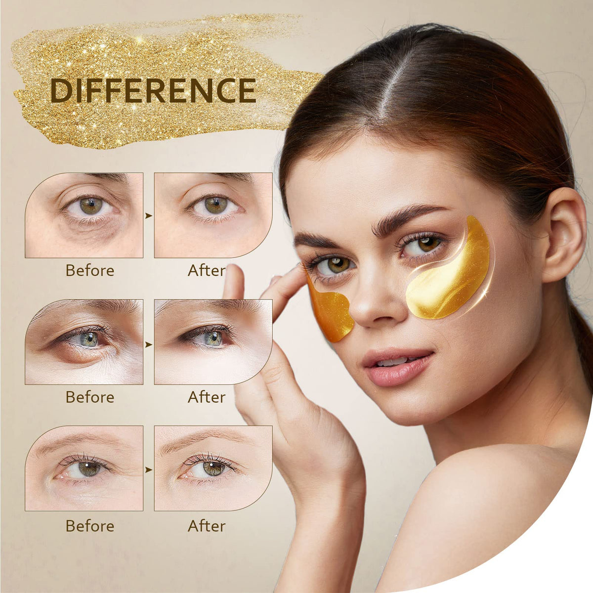 Taimand close-up of 24K gold gel pad texture for smoother skin