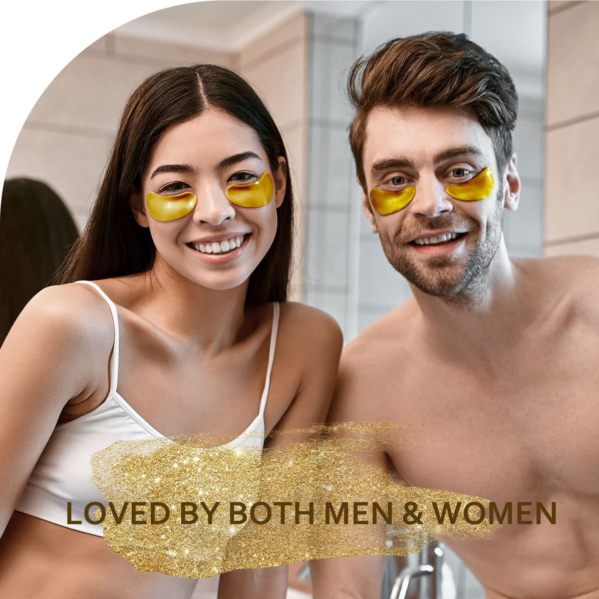Taimand patches on vanity conveying travel-ready refresh benefit
