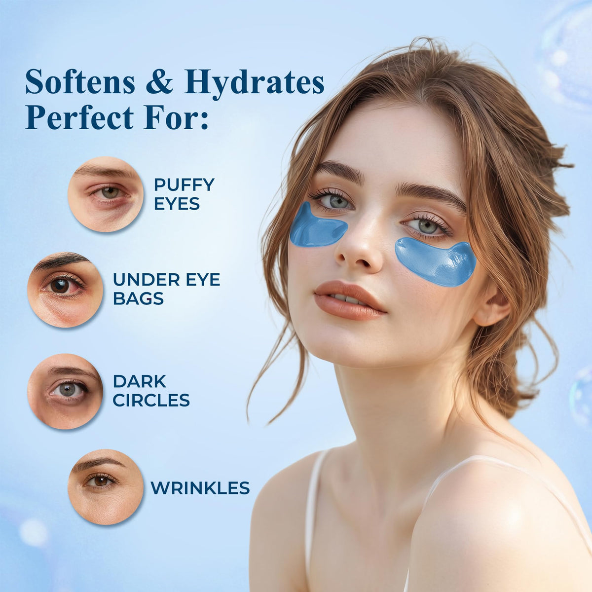 Taimand open jar displaying neatly stacked under eye patches for quick access