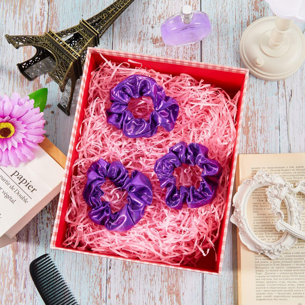 Taiyin scrunchie worn on wrist as accessory and quick hair option benefit