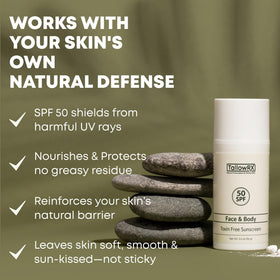 TALLOWRX bottle in hand illustrating 3.4 oz portable size for travel convenience
