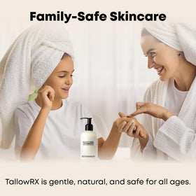 TALLOWRX ingredients display with jojoba and arrowroot showing purity benefit