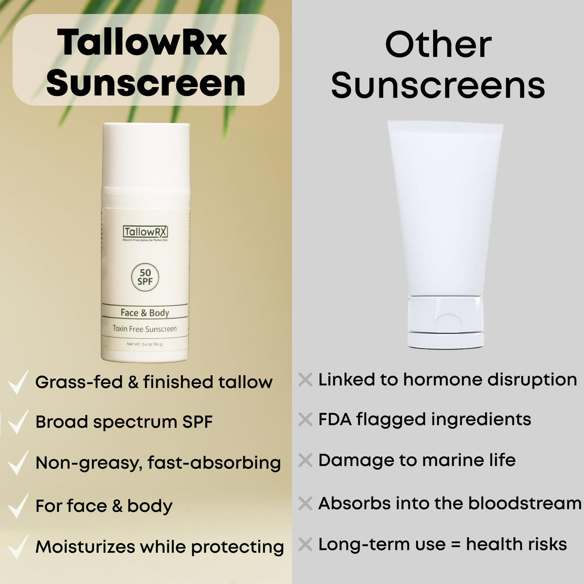 TALLOWRX close-up texture demonstrating smooth, non-greasy moisturizing finish