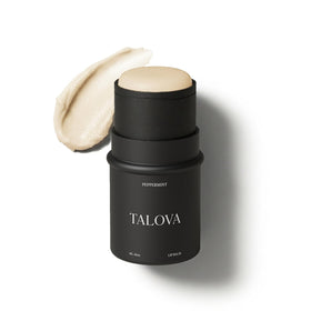 TALOVA front packaging showing peppermint lip balm and brand clarity