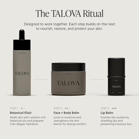 TALOVA balm in outdoor setting showing weather protection for lips