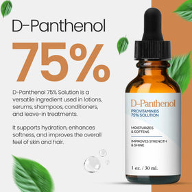Close-up of clear D-Panthenol solution by Talsen Chemicals showing purity and clarity benefit