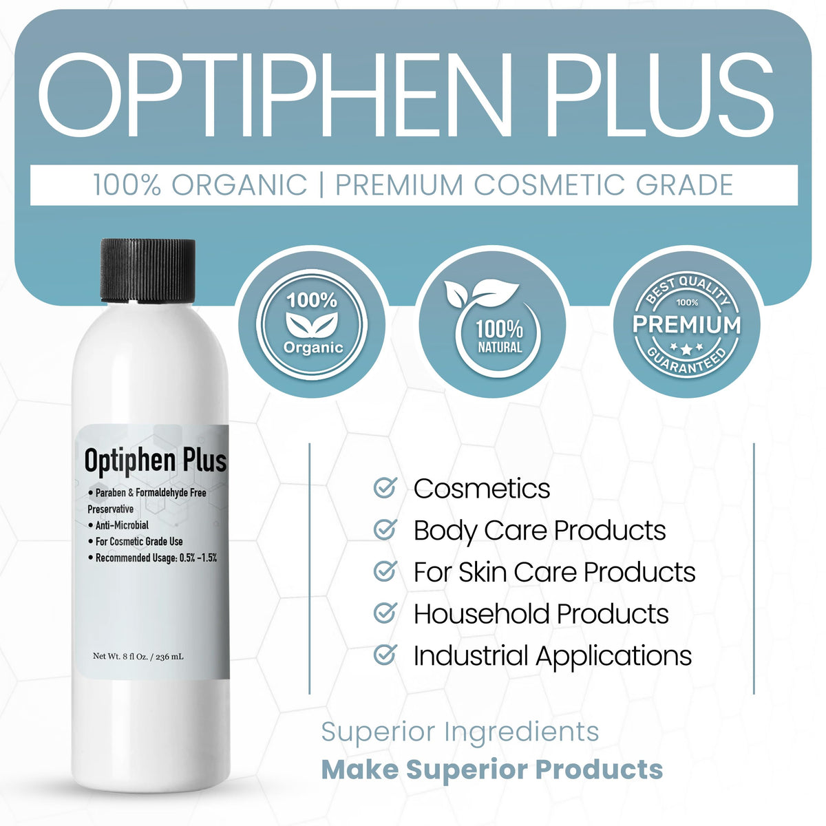 Talsen Optiphen Plus cap and bottle detail showing secure packaging and handling
