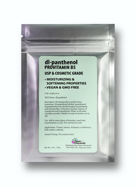 Talsen Chemicals dl-Panthenol front label showing product name and weight benefits: pure provitamin B5