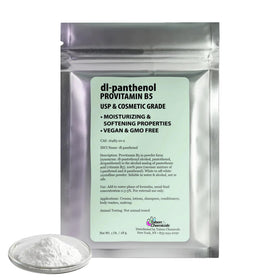 Close-up of Talsen panthenol powder texture highlighting fine particle quality for easy dissolving