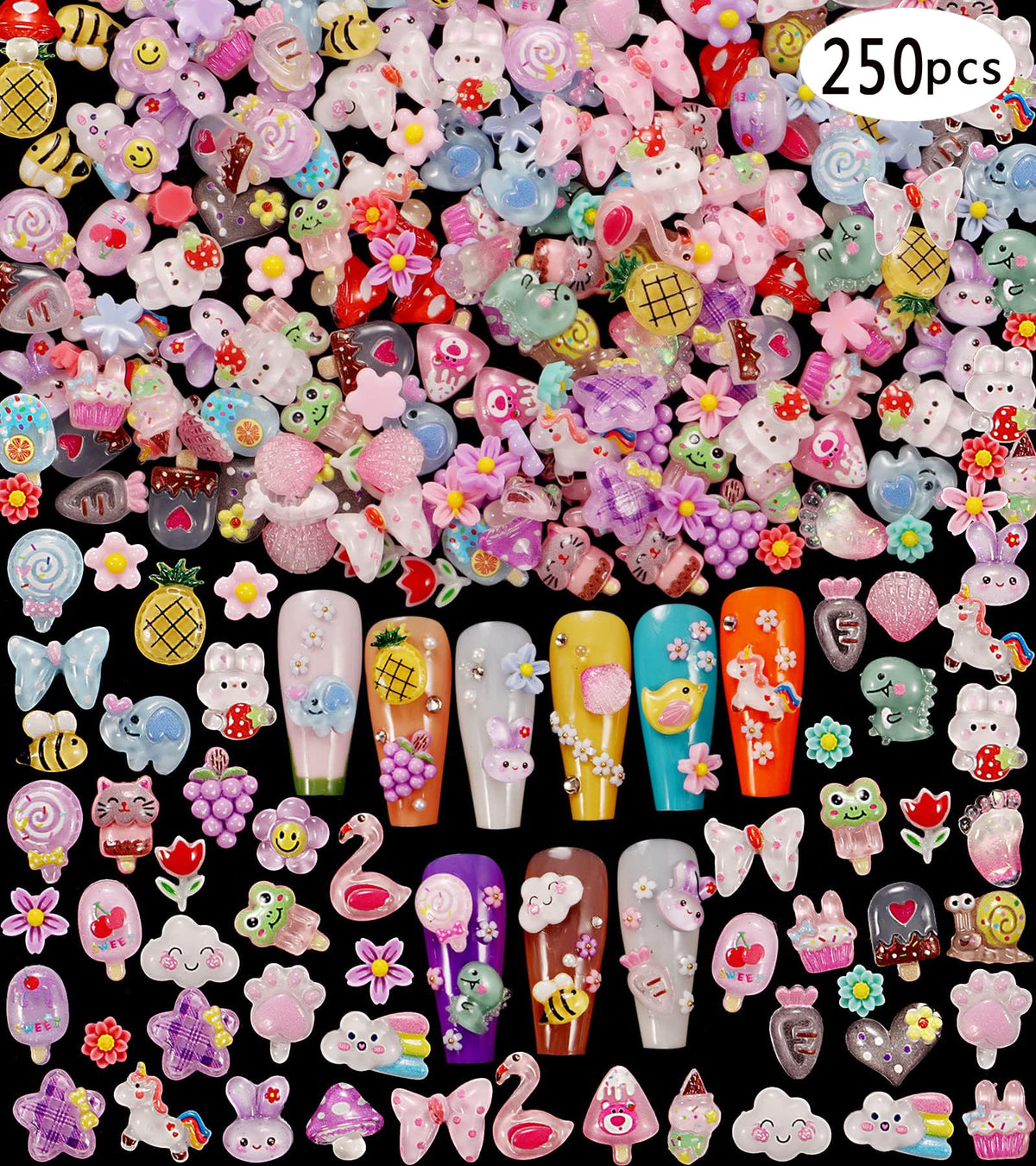 TAMHOO resin charm close-up showing smooth texture and bright color for detail