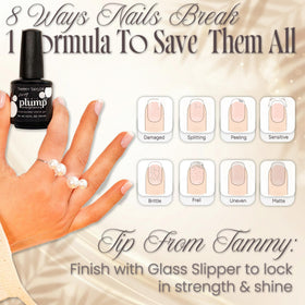 Tammy Taylor cured nail finish with durable rubber base and chip resistance
