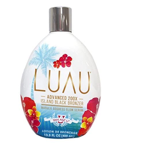 Tan Asz U bottle front view showing label and 13.5 fl. oz size, evokes island bronzing