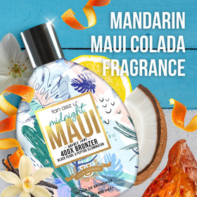 Tan Asz U bottle on beach towel evoking tropical scent and vacation vibe