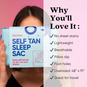 Tan Fan built-in pillow protector detail keeps pillowcases safe from tanner
