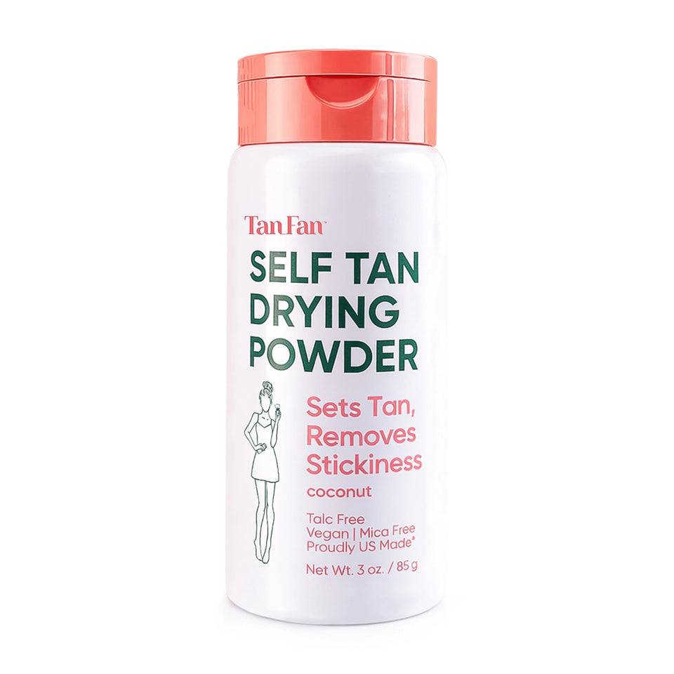 Tan Fan front packaging showing shaker bottle and brand benefits