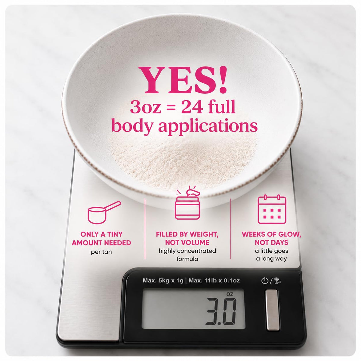 Tan Fan kit beside a coin to show compact 3oz powder size and portability