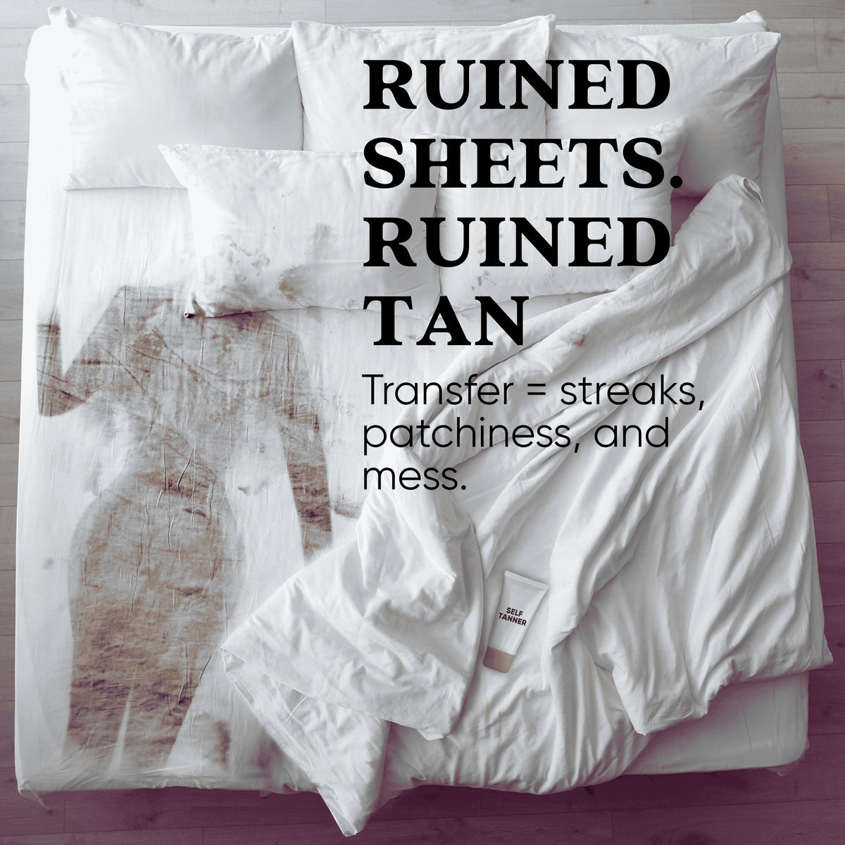 Tan Fan built-in pillow protector detail preventing head transfer and keeping sheets clean