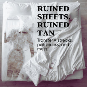 Tan Fan built-in pillow protector detail preventing head transfer and keeping sheets clean