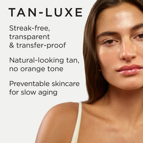 TAN-LUXE close-up texture on skin showing lightweight hydrating finish