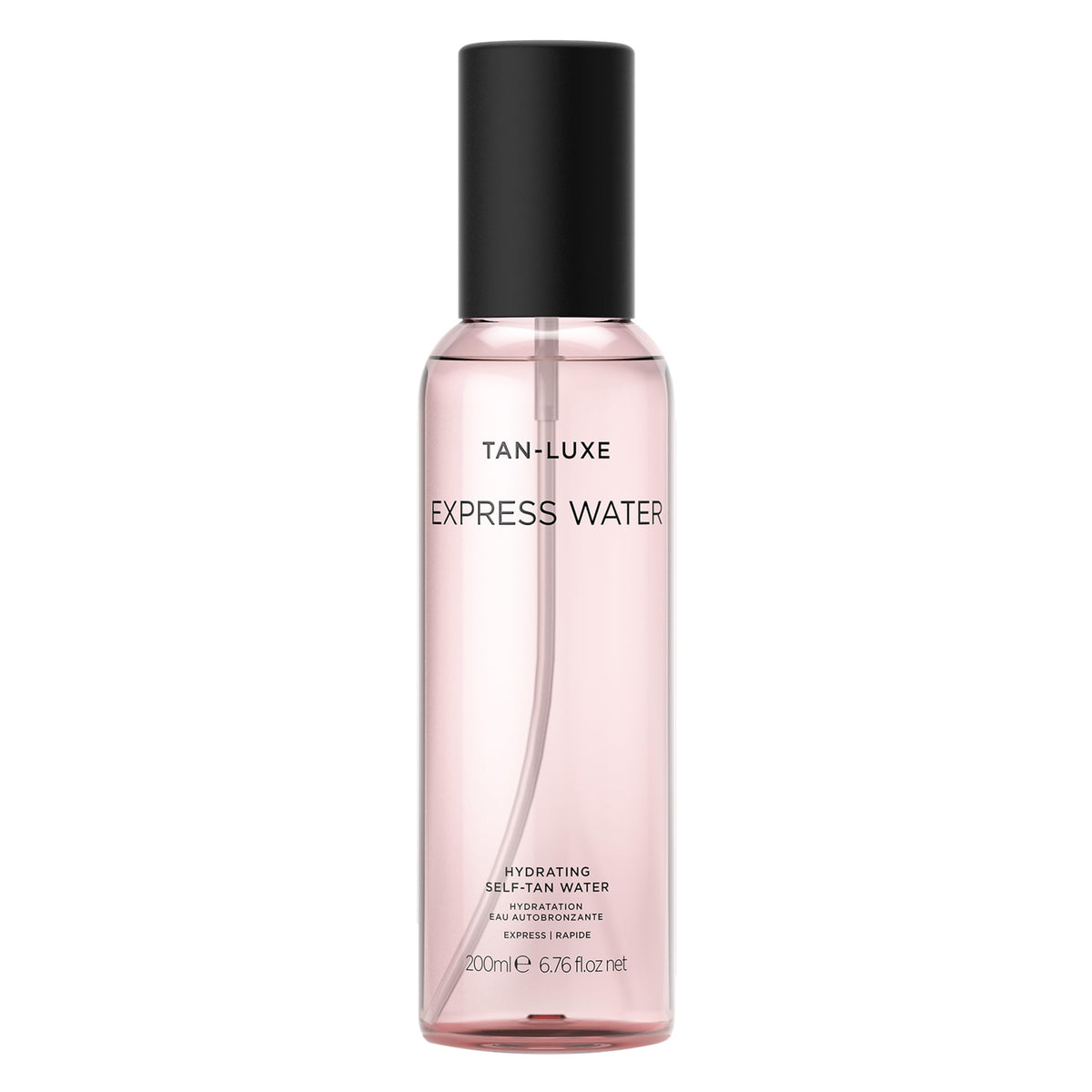 TAN-LUXE front bottle showing branding and compact travel size benefits