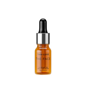 TAN-LUXE front packaging showing The Face drops and benefits
