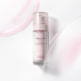 TAN-LUXE set on bathroom shelf showing nightly routine integration benefit
