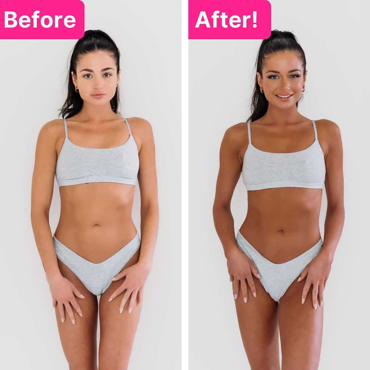 Tanceuticals application on arm demonstrating even coverage and streak-free finish