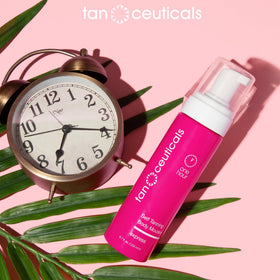 Tanceuticals ingredient label highlighting acai berry and pomegranate benefits