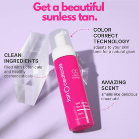 Tanceuticals mousse texture closeup highlighting smooth, fast-drying foam