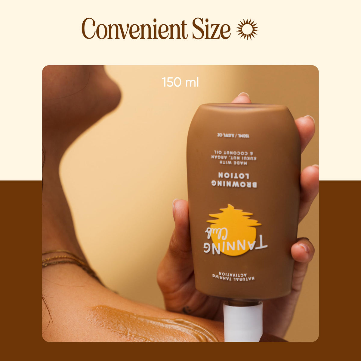 Tanning Club nostalgic coco scent with fruit accents enhancing experience