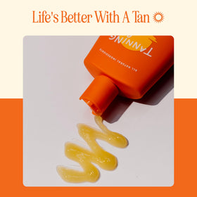Tanning Club balm applied outdoors in sun demonstrating natural glow