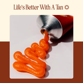 Tanning Club with shea and cocoa butter ingredients highlighting hydration