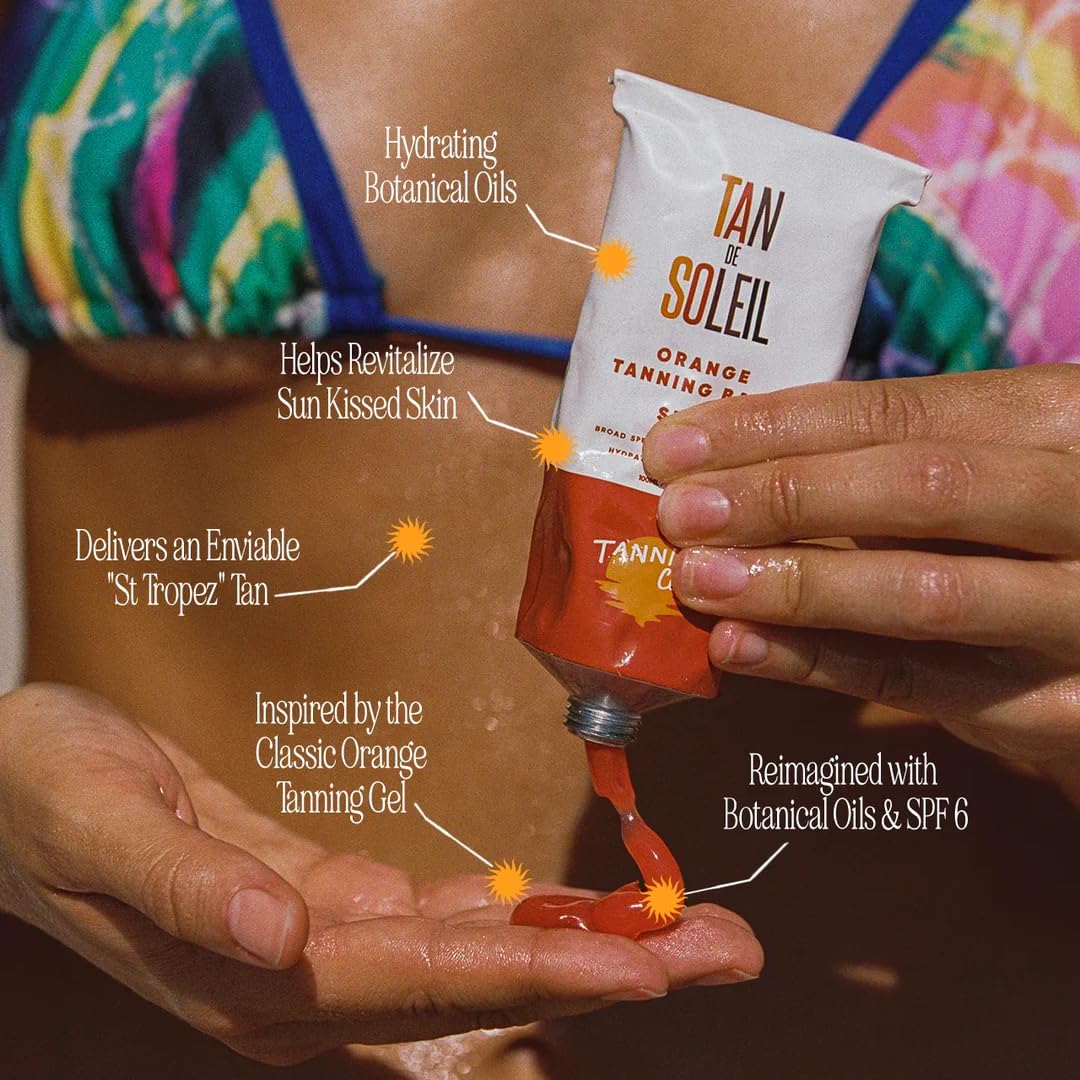 Tanning Club SPF 6 label close-up emphasizing light sun protection
