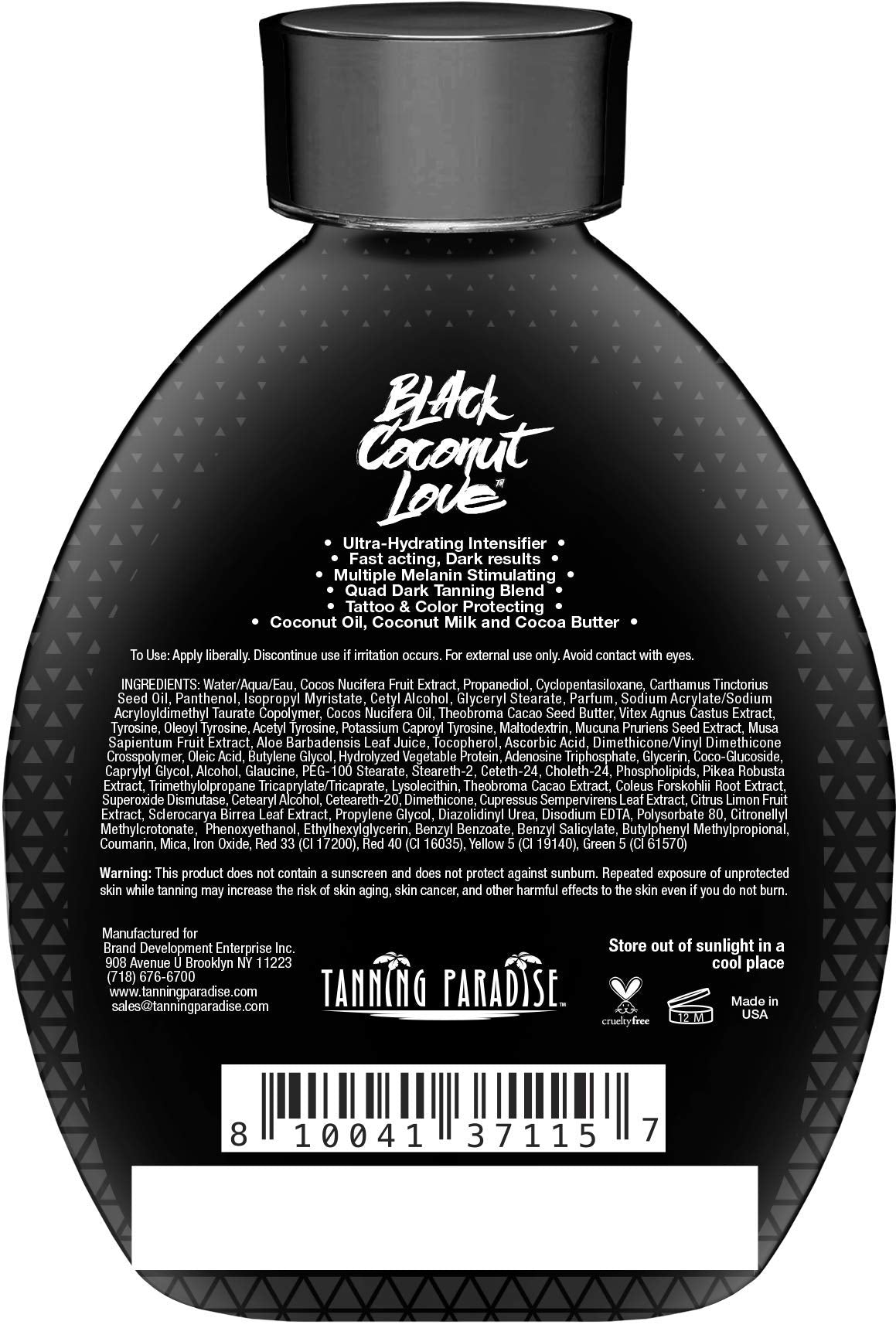 TANNING PARADISE close-up texture highlighting smooth matte hydration