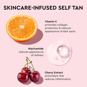 Tanologist before-and-after forearm showing gradual natural-looking bronze