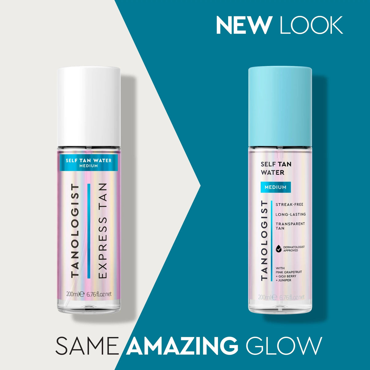 Tanologist mist spraying onto skin for quick, even application benefit