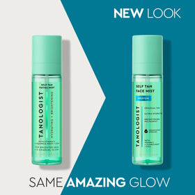 Tanologist face mist close-up spray pump demonstrating fine mist delivery for even application