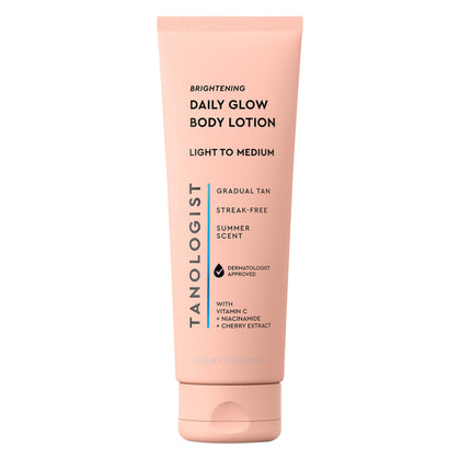 Tanologist front bottle showing product and size, clear packaging benefits hydration