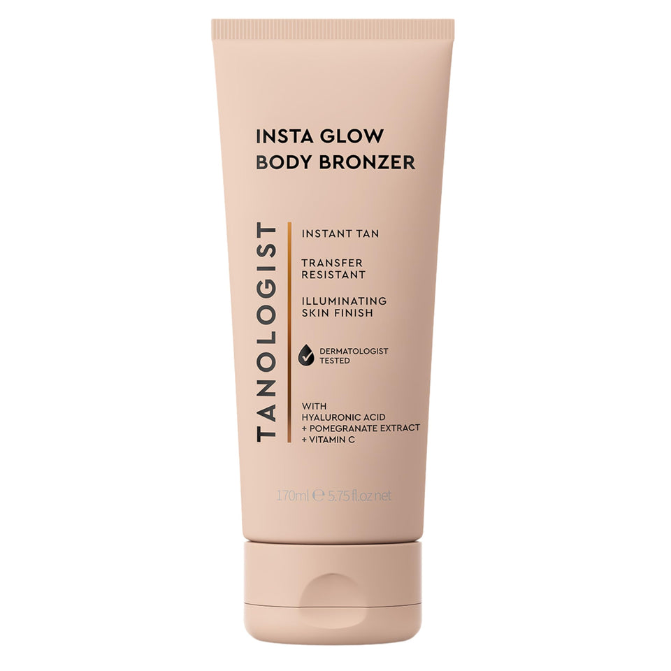 Tanologist tube front view showing brand and instant bronzer benefits