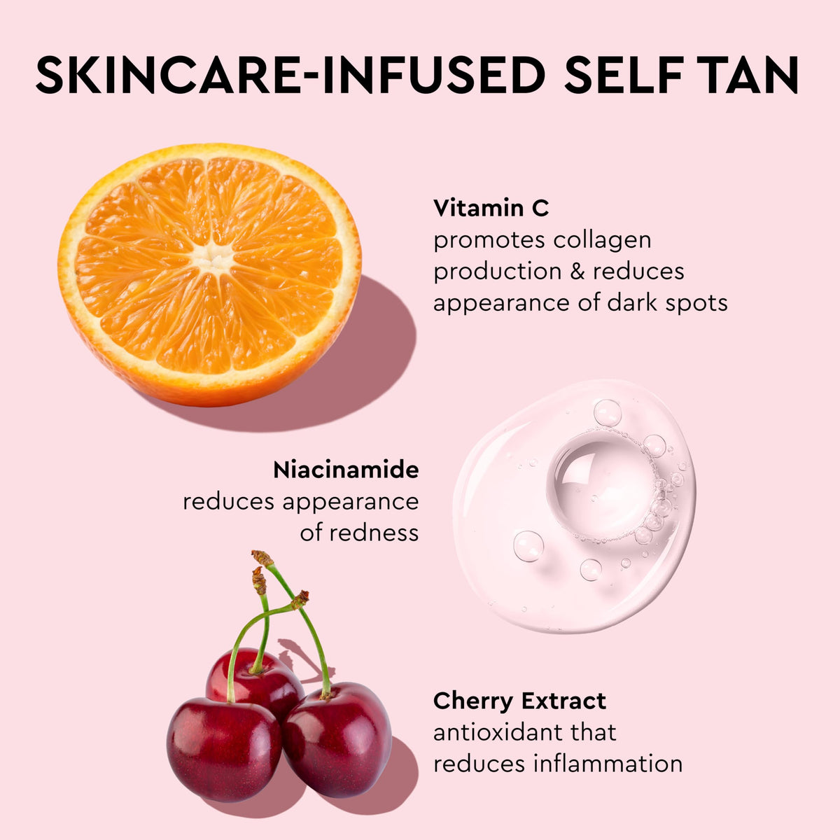 Tanologist with vitamin C bottle illustrating brightening and radiance support