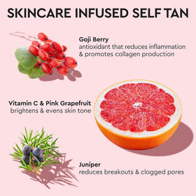 Tanologist label closeup highlighting skin-friendly ingredients and transparency