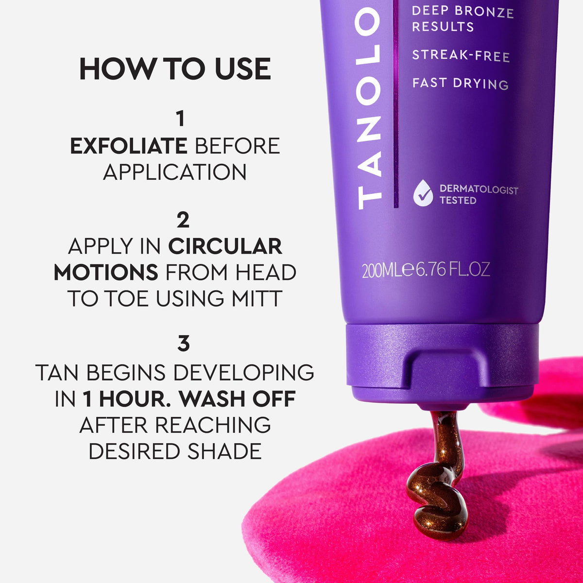 Label close-up on Tanologist showing T-Tech Complex and moisturizing actives