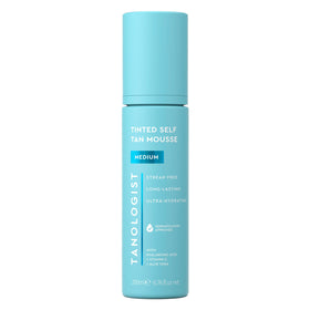 Tanologist medium mousse front bottle showing packaging and quick-apply benefit