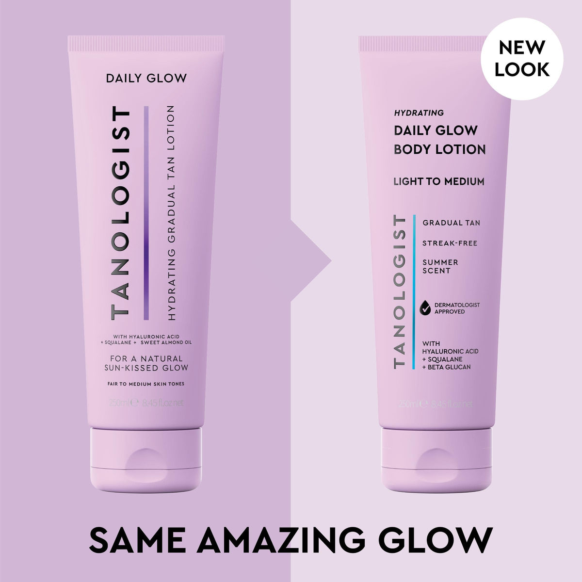 Tanologist pump and label close-up highlighting fast-absorbing formula