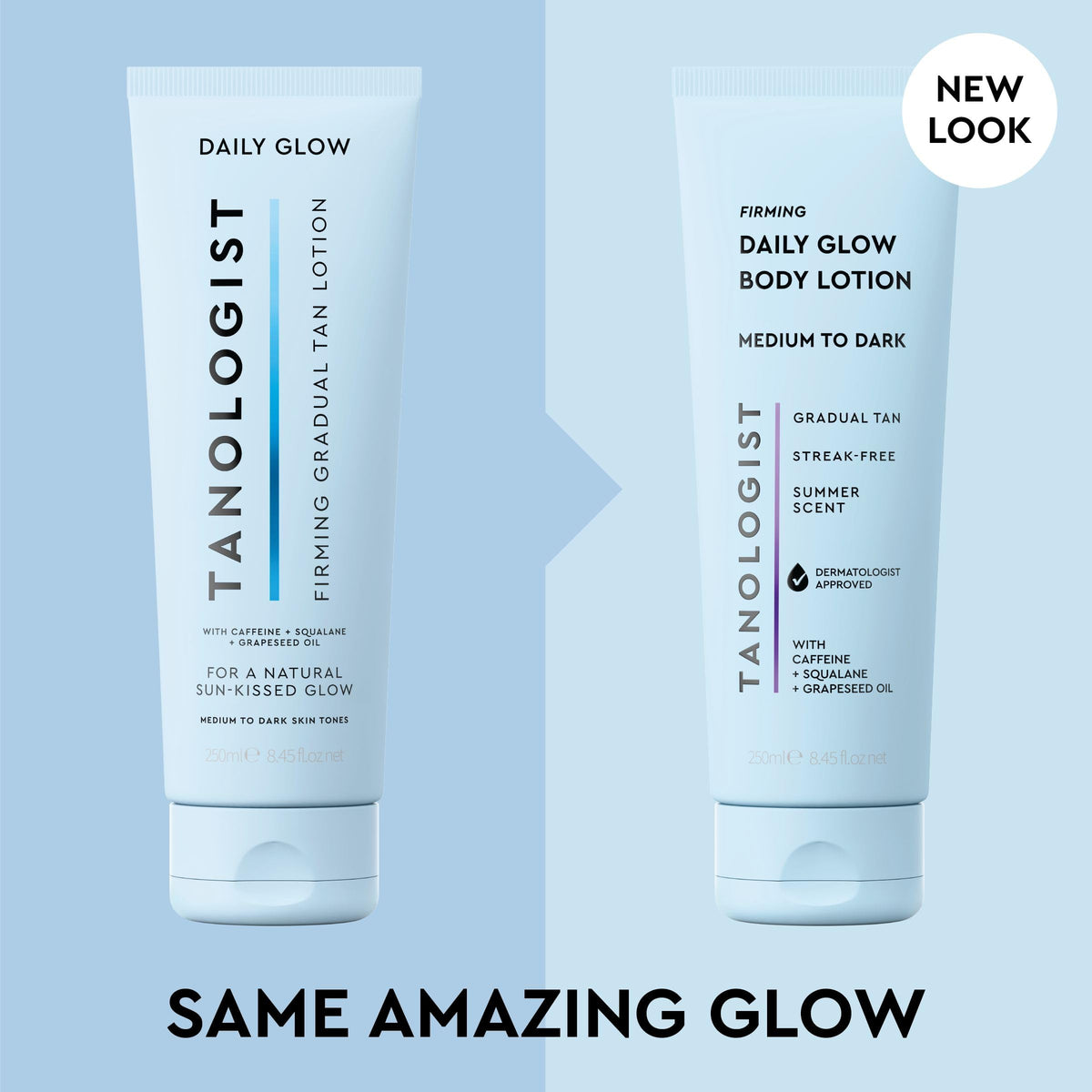 Tanologist lotion texture on hand close-up showing fast-absorbing benefit