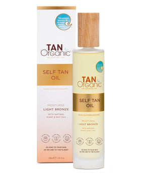 TanOrganic bottle front packaging showing product and organic branding for confidence
