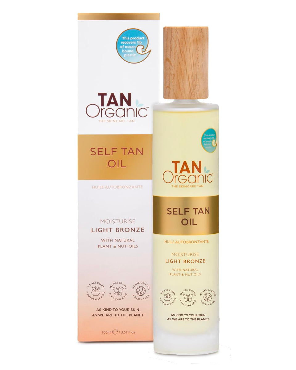 TanOrganic bottle front packaging showing product and organic branding for confidence