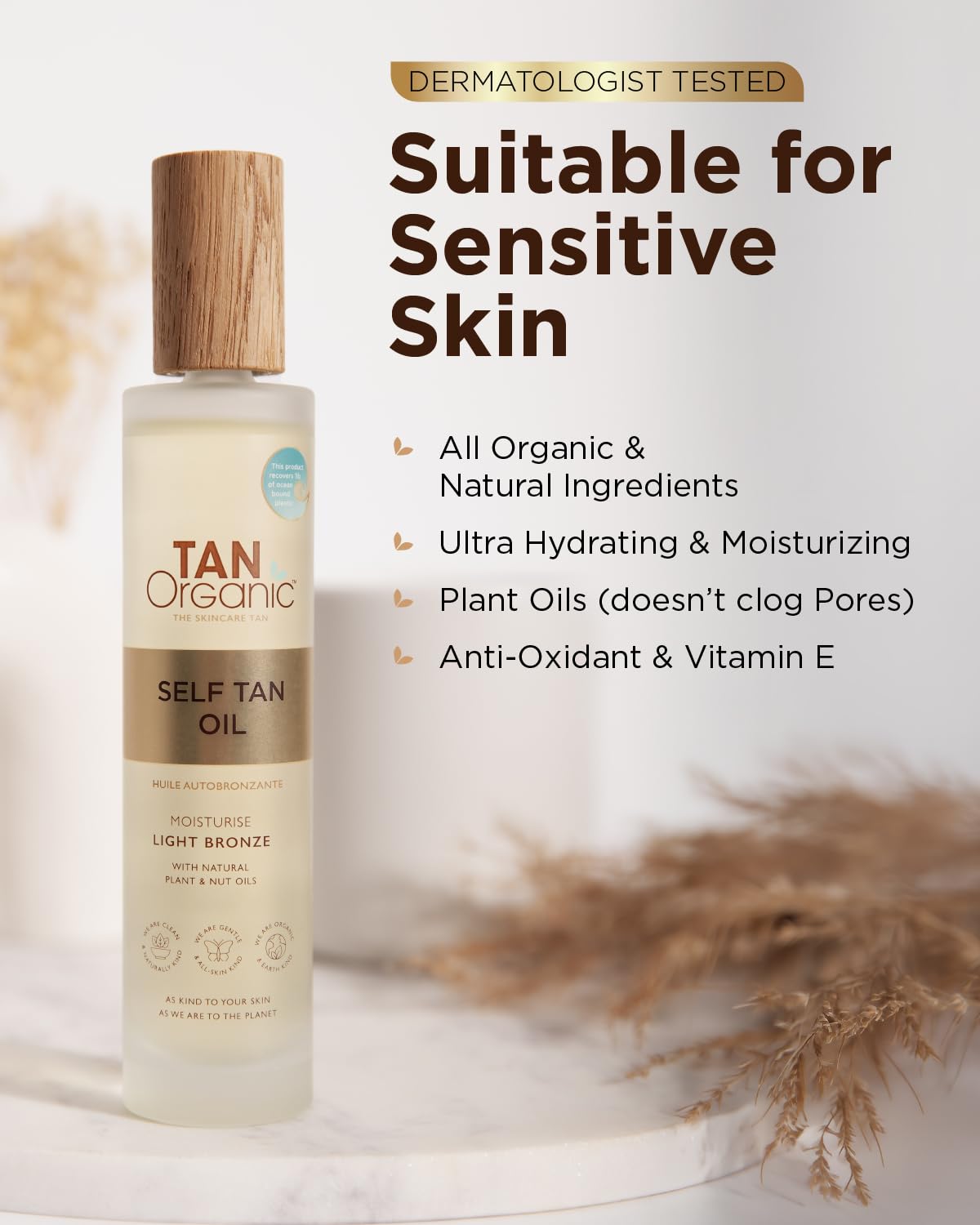 TanOrganic being applied to face with mitt for even, natural-looking tan