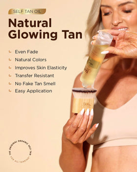 TanOrganic oil texture close-up demonstrating lightweight absorbent finish