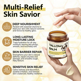 Taoscare balm on fingertips demonstrating easy application and absorption